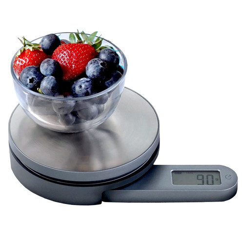 Battery Free Food Scale with LCD Display, Digital Kitchen Scales for Cooking, Baking 1g/0.01oz Precise Graduation Multiple Units Grams and Oz, up to 5Kg/11Lb Weight, Tare Function, Auto Power Off