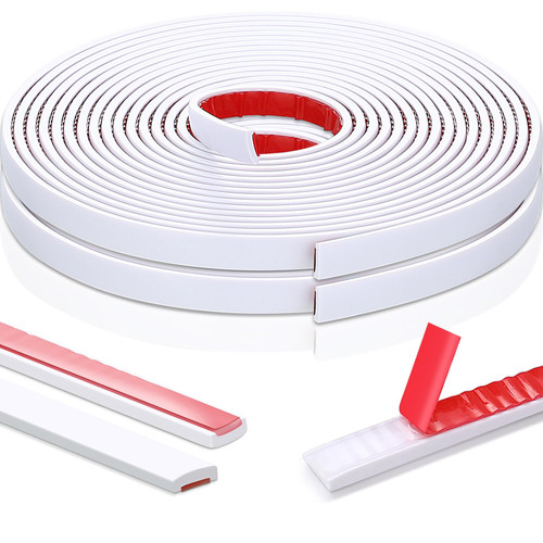 Frienda 2 Rolls 20 Ft Self Adhesive Peel and Stick Trim Molding Flexible Molding Trim Decorative Mirror Frame Trim for Walls Caulk and Trim Strips for Backsplash Tiles Edge Border, Ceilings, White