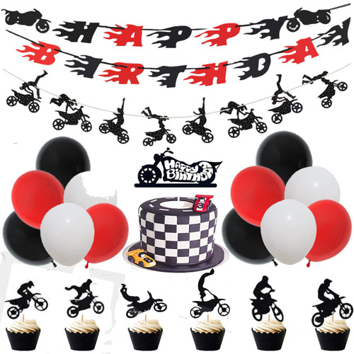 60 Pieces Dirt Bike Birthday Decoration Dirt Bike Party Supplies Banner Cake Cupcake Topper for Motocross Themed Birthday Party Man or Boy Riding Room Wall Decoration Motorcycle Birthday Decoration 60 Pieces Dirt Bike Birthday Decoration Dirt Bike Party Supplies Banner Cake Cupcake Topper for Motocross Themed Birthday Party Man or Boy Riding Room Wall Decoration Motorcycle Birthday Decoration