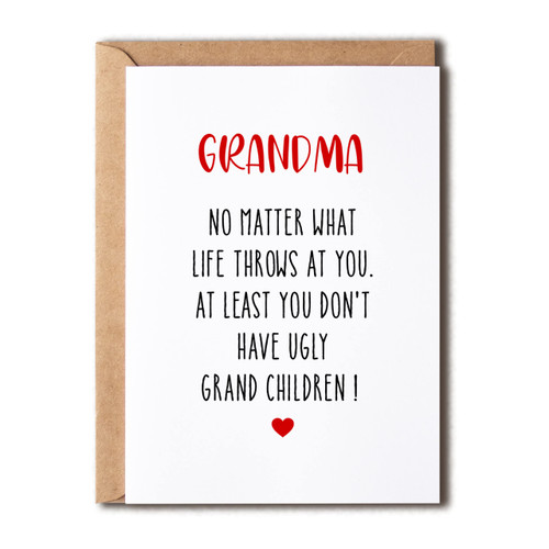 Decolove Grandma Card - No Matter What Life Throws At You - Cheeky Birthday Card For Grandma - Funny Greeting Card For Grandma