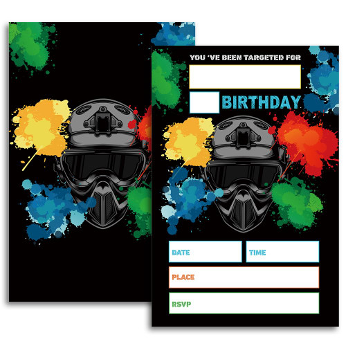 FujLoy Paintball Birthday Party Invitations, Paintball Invitations, Paintball Theme Birthday.?065?