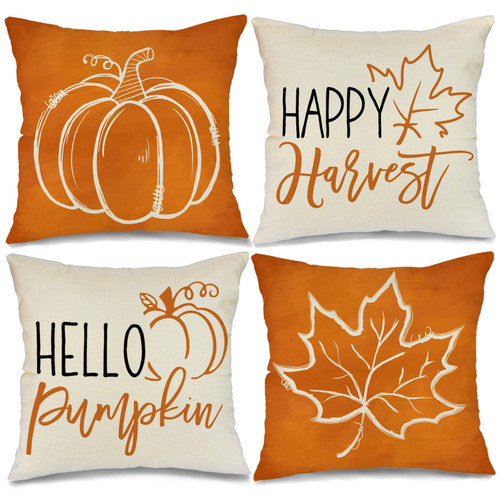 GEEORY Fall Pillow Covers 18x18 Set of 4 for Fall Decor Pumpkin Maple Leaves Happy Harvest Outdoor Fall Pillows Decorative Throw Pillows Farmhouse Thanksgiving Decorations Autumn Cushion Case GEEORY Fall Pillow Covers 18x18 Set of 4 for Fall Decor Pumpkin Maple Leaves Happy Harvest Outdoor Fall Pillows Decorative Throw Pillows Farmhouse Thanksgiving Decorations Autumn Cushion Case