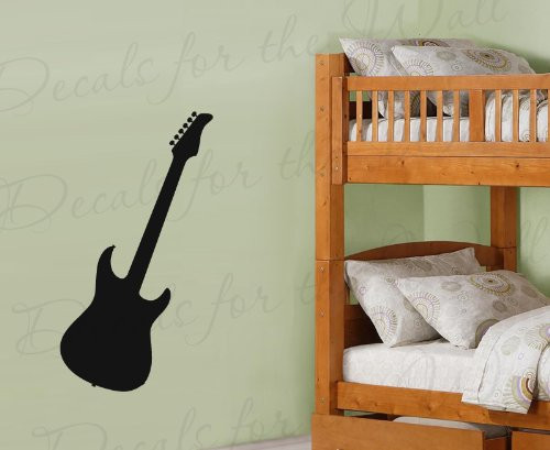 Electric Guitar Wall Decal - Band Music Garage Boy Room Nursery Playroom Kids - Vinyl Sticker Art Large Decoration Sign Graphic Decor Mural
