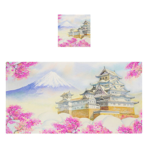 Japanese Bath Towel Set Cotton Bath Towels for Bathroom Bathroom Towels Decorative Set 1 Bath Towel 1 Washcloth Soft Absorbent Bathroom Sets for Apartment Home