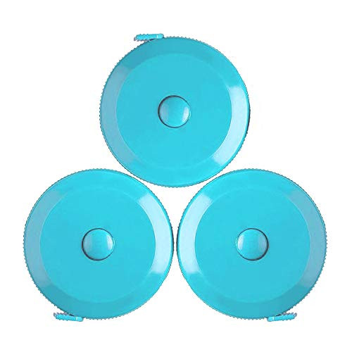 Tape Measure 150 cm 60 Inch Push Button Tape Body Measuring Soft Retractable for Sewing Double-Sided Tailor Cloth Ruler (Sky Blue) 3 Pack by BUSHIBU Tape Measure 150 cm 60 Inch Push Button Tape Body Measuring Soft Retractable for Sewing Double-Sided Tailor Cloth Ruler (Sky Blue) 3 Pack by BUSHIBU