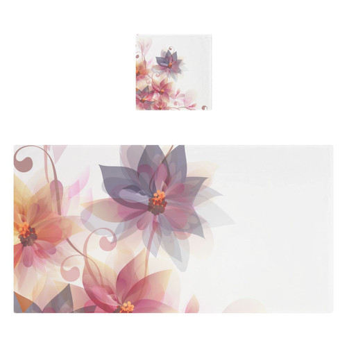 Pink Flowers Bath Towel Set Cotton Bath Towels for Bathroom Decorative Bathroom Towels Sets 1 Bath Towel 1 Washcloth Soft Absorbent Bath Towel for Spa Shower