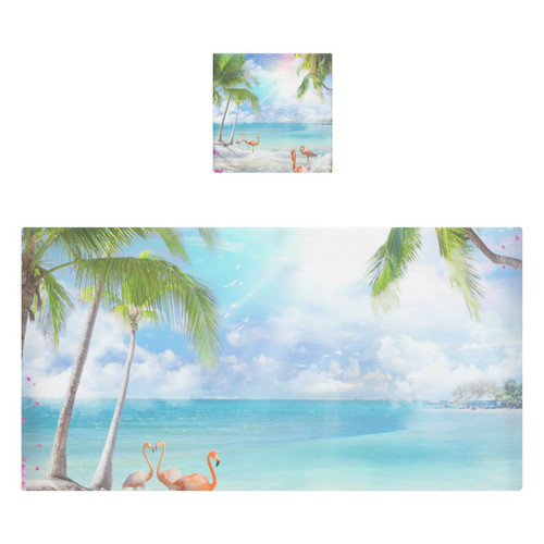 Flamingos Bath Towel Set Cotton Bath Towels for Bathroom Decorative Bathroom Towels 1 Bath Towel 1 Washcloth Soft Absorbent Washcloths for Spa Shower