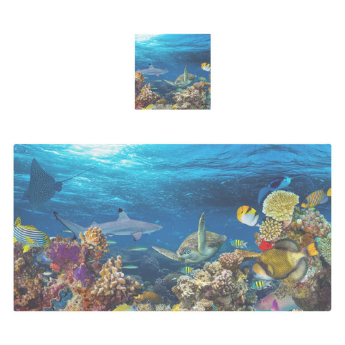Fish Bath Towel Set Cotton Bath Towels for Bathroom Towels Bathroom Sets Clearance 1 Bath Towel 1 Washcloth Soft Absorbent Bath Towel for Spa Beach