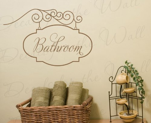 Bathroom Sign Wall Decal - Large Vinyl Sticker Art Graphic Decor Mural Decoration Bathroom Sign Wall Decal - Large Vinyl Sticker Art Graphic Decor Mural Decoration