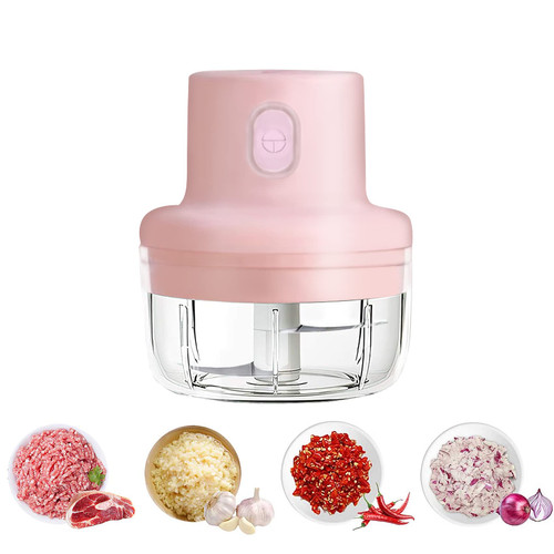 Electric Garlic Chopper Press, 100ML/250ML Garlic Mincer Mini Wireless Food Chopper Processor for Garlic/Ginger/Chili/Onions