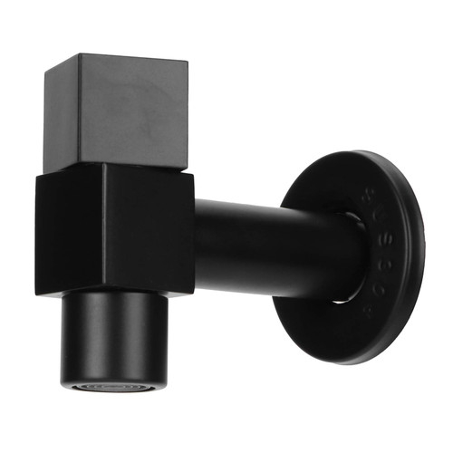 Mop Sink Faucet, G1/2 Basin Single Cold Faucet Black Mop Sink Faucet Wall Mounted Balcony Tap Lavatory Faucet,Washbasin Faucet