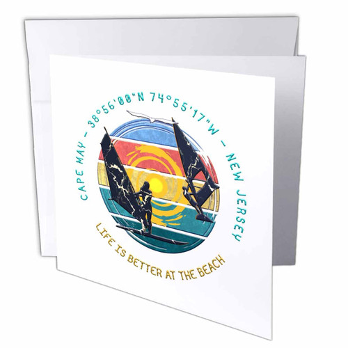 3dRose Cape May, Cape May County, New Jersey. Summer beach vacations - Greeting Cards (gc-364114-1)