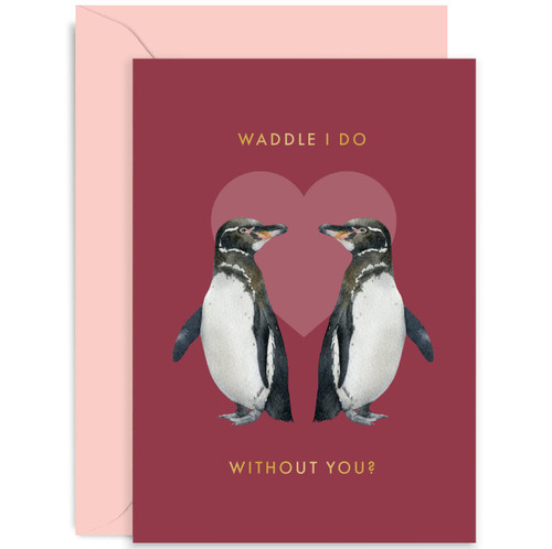Old English Co. Penguin Wedding Anniversary Card for Husband and Wife - Cute Romantic Valentine's Day Card for Boyfriend Girlfriend Partner - Waddle I Do Without You | Blank Inside with Envelope Old English Co. Penguin Wedding Anniversary Card for Husband and Wife - Cute Romantic Valentine's Day Card for Boyfriend Girlfriend Partner - Waddle I Do Without You | Blank Inside with Envelope