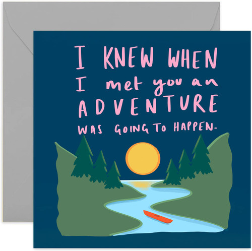 Old English Co. Life With You Adventure Card - Anniversary Card for Boyfriend, Girlfriend, Wife, Husband, Partner| Valentine's Day | Blank Inside & Envelope Included