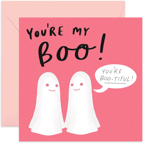 Old English Co. Cute Valentine's Day Card for Boyfriend Girlfriend - Funny Ghost Pun You're My Boo | Anniversary Card for Fiance Wife Husband Partner | Blank Inside with Envelope Old English Co. Cute Valentine's Day Card for Boyfriend Girlfriend - Funny Ghost Pun You're My Boo | Anniversary Card for Fiance Wife Husband Partner | Blank Inside with Envelope