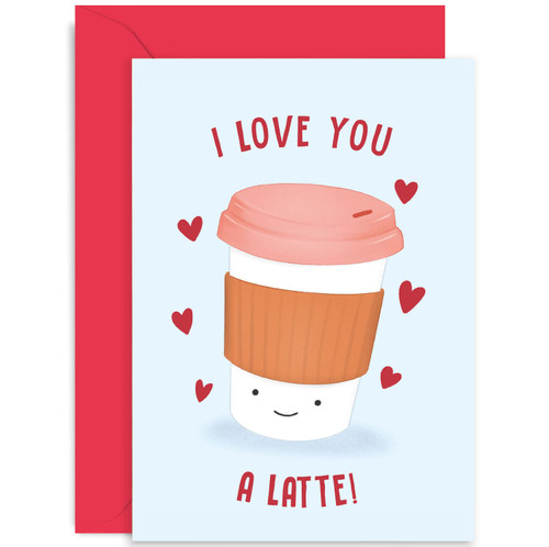 Old English Co. Cute Anniversary Card for Wife Husband - Wedding Anniversary Love You Latte Coffee Pun - Funny Valentine's Card for Boyfriend, Girlfriend, Partner | Blank Inside with Envelope Old English Co. Cute Anniversary Card for Wife Husband - Wedding Anniversary Love You Latte Coffee Pun - Funny Valentine's Card for Boyfriend, Girlfriend, Partner | Blank Inside with Envelope