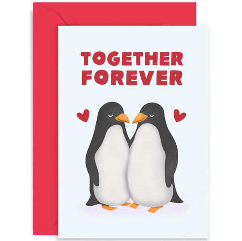 Old English Co. Cute Wedding Anniversary Card for Wife Husband - Penguins Together Forever Valentine's Day Card - For Boyfriend, Girlfriend, Fiance, Partner | Blank Inside with Envelope Old English Co. Cute Wedding Anniversary Card for Wife Husband - Penguins Together Forever Valentine's Day Card - For Boyfriend, Girlfriend, Fiance, Partner | Blank Inside with Envelope