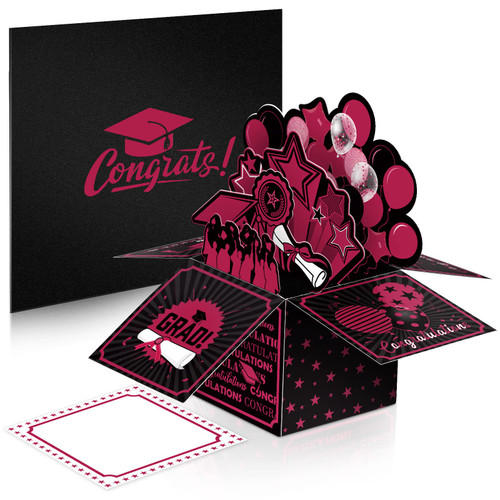 3D Graduation Pop up Card, Class of 2023 Congrats Grad Card, Congratulation Greeting Card with Envelope for Graduation, Preschool, High School, College, University Masters and PhD Graduates (Purple)