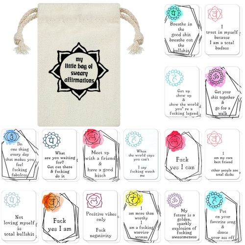 32 Pcs Affirmation Cards for Women Funny Affirmation Card Gift Encouragement Motivational Cards Positive Swear Affirmation Cards Inspiration Self Affirmation Cards for Self Improvement Anxiety Relief