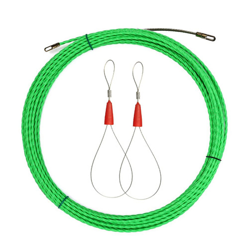 30M Wire Puller Wall Cable Running Fish Tape Push Pull Rod Electrical Fish Tape Kit Cable Puller Grip Cable Running Rod Fish Tape with Fastener