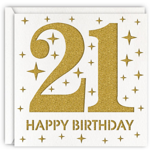 Gold 21st Birthday Card, Laser Cut Glitter Girl Boy Age 21 Gift For Daughter, Son Gold 21st Birthday Card, Laser Cut Glitter Girl Boy Age 21 Gift For Daughter, Son