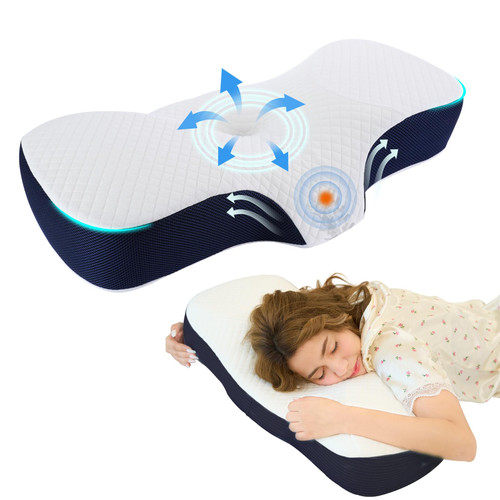 Pain Relief Cervical Pillow for Neck and Shoulder Support, Contour Memory Foam Pillows for Sleeping, Ergonomic Orthopedic Sleeping Neck Contoured Support Pillow for Side, Back and Stomach Sleepers Pain Relief Cervical Pillow for Neck and Shoulder Support, Contour Memory Foam Pillows for Sleeping, Ergonomic Orthopedic Sleeping Neck Contoured Support Pillow for Side, Back and Stomach Sleepers