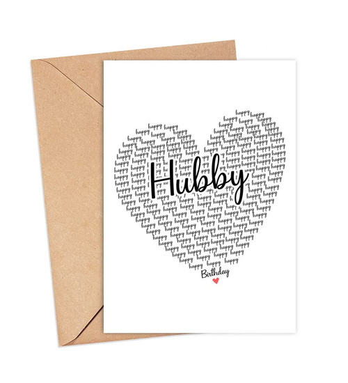 GavinsDesigns Happy Birthday Hubby Card - Cute Happy Birthday - Birthday Greeting Card - Sweet Birthday Card For Hubby - Anniversary-Thank You Card - Heart Happy Birthday Mom - I Love You Hubby Card