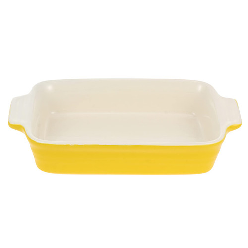 Cabilock Bakeware Square Cake Pan Rectangular Roasting Lasagna Pan Ceramic Baking Dish Casserole Dish Casserole Baker for Cooking Cake Dinner Yellow Cheesecake Pan Mini Pie Pans