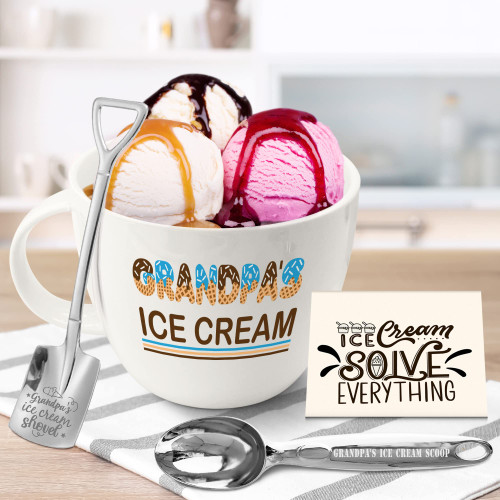 Grandpa Gifts - Fathers Day Grandpa Gifts, Gifts for Grandpa Ice Cream Bowl with Scoop&Shovel Spoon Set, Grandpa Ice Cream Cereal Bowl Present from Grandchildren, Cool Father's Grandparents Day Gift Grandpa Gifts - Fathers Day Grandpa Gifts, Gifts for Grandpa Ice Cream Bowl with Scoop&Shovel Spoon Set, Grandpa Ice Cream Cereal Bowl Present from Grandchildren, Cool Father's Grandparents Day Gift