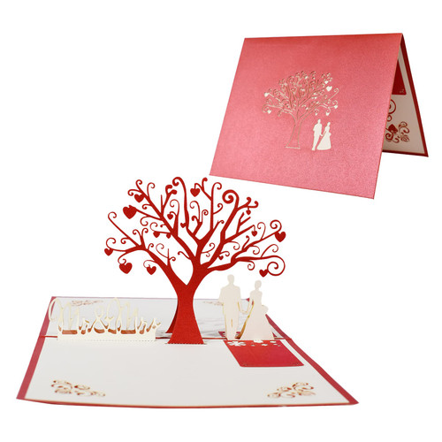 GREETING ART Wedding Cards for the Bride and Groom,Wedding Pop Up Card- 3D Greeting Card for Wedding Party Bridal Showers, Engagement Card, Pop Up Anniversary Card, Valentines Day Cards