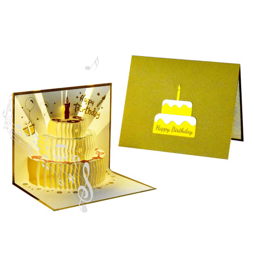 GREETING ART 3D Pop Up Birthday Card,LIGHT & MUSIC Happy Birthday Pop Up Card, LED Light Birthday Cake Music Card,Birthday Greeting Card Best for Mom,Wife,Sister, Boy,Girl and Friends (Gold) GREETING ART 3D Pop Up Birthday Card,LIGHT & MUSIC Happy Birthday Pop Up Card, LED Light Birthday Cake Music Card,Birthday Greeting Card Best for Mom,Wife,Sister, Boy,Girl and Friends (Gold)