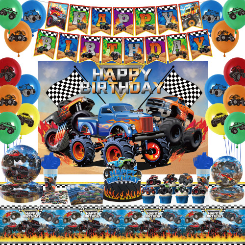 180 Pcs Truck Birthday Party Supplies Birthday Decorations Includes Banners, Cake Toppers, Cupcake Toppers, BackdropLatex Balloons, Knives, Forks, Spoons, Plates, Napkins, Tablecloths, Paper Cup, Stickers for Kids Truck Party Supplies 180 Pcs Truck Birthday Party Supplies Birthday Decorations Includes Banners, Cake Toppers, Cupcake Toppers, BackdropLatex Balloons, Knives, Forks, Spoons, Plates, Napkins, Tablecloths, Paper Cup, Stickers for Kids Truck Party Supplies