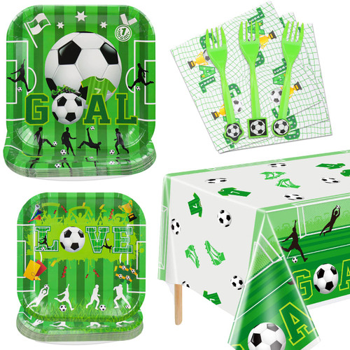 Soccer Theme Party Supplies Serve 20 - 81Pcs Plates Napkins Tablecloth Forks Set for Kids Soccer Themed Birthday Party Decorations Supplies Soccer Theme Party Supplies Serve 20 - 81Pcs Plates Napkins Tablecloth Forks Set for Kids Soccer Themed Birthday Party Decorations Supplies