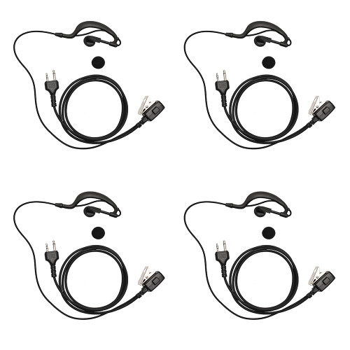 TDYU G Shape Earpiece Walkie Talkie Earpiece Headset with PTT Mic for Midland GXT1000VP4 GXT1000 LXT600 LXT500P LXT500VP3 LXT118 GXT1050VP4 GXT1000XB Two Way Radio 4Pack