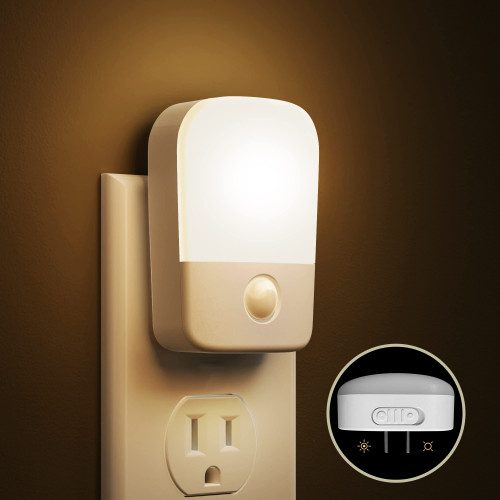 2 Pack Night Lights Plug into Wall, LOHAS Plug in Night Light with Dusk to Dawn Sensor, Brightness Adjustable 30/60LM, Soft Warm White Nightlights for Kids, Hallway, Bedroom, Kitchen