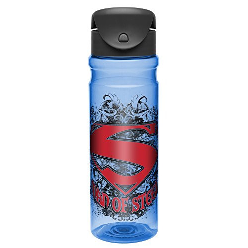 Zak! Designs Tritan Water Bottle with Flip-top Cap featuring DC Comics Retro Superman Graphics, Break-resistant and BPA-free Plastic, 26 oz.