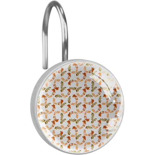 Shower Curtain Hooks, Rust Proof Decorative Shower Curtain Hooks Hangers for Bathroom Curtains, Clothing, Graffiti Abstract Art Circle Pattern