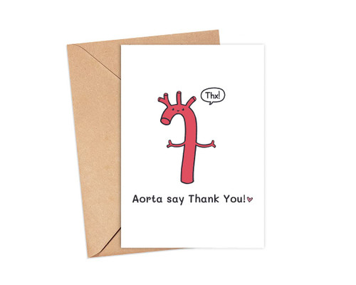 LissiArt97 Aorta Say Thank You Card - Cute Aorta Card - Funny Card For Doctor Nurse Medical - Doctor Card - Medical School Card - Thank You Card - Greeting Card LissiArt97 Aorta Say Thank You Card - Cute Aorta Card - Funny Card For Doctor Nurse Medical - Doctor Card - Medical School Card - Thank You Card - Greeting Card