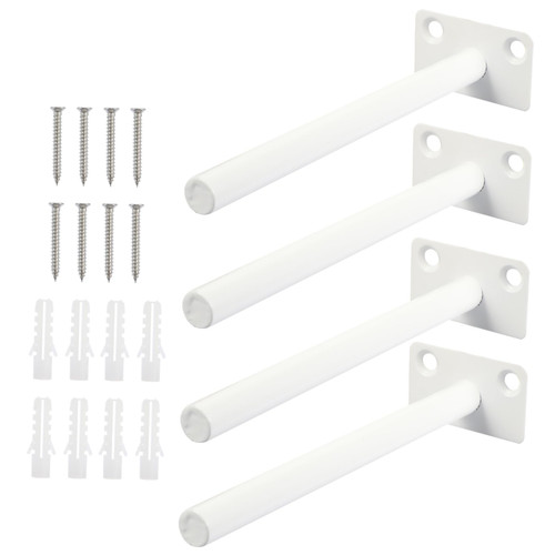 Cabilock 4 Sets Floating Bracket Round Wall Shelf Black Metal Shelves Wall Mount Shelves Blind Shelf Supports DIY Heavy Duty Floating Shelf Bracket Invisible Shelf Support Floating Support