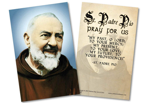 Padre Pio Holy Card with prayer Paper Pack of 50