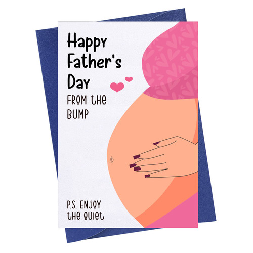 PETCEE Funny First Fathers Day Cards for Dad from Baby Bump Happy 1st Fathers Day Gift Card from Baby Daughter Son for Dad to be New Dad First Time Dad Daddy Fathers Day Greeting Card for Husband from Wife with Envelope