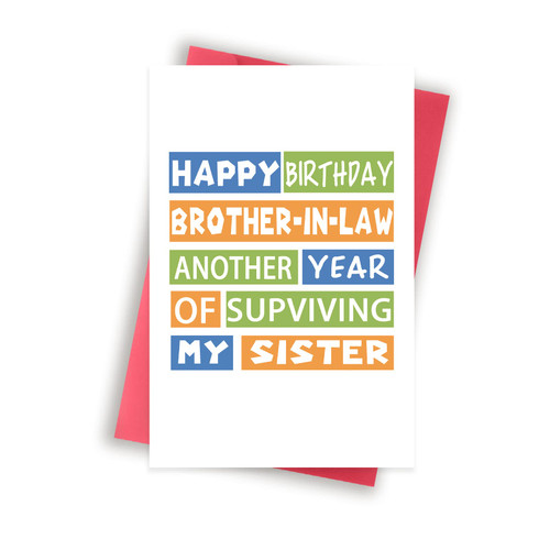 Humorous Birthday Card for Brother-in-Law, Special Brother In Law Gifts from Sister In Law, Happy Cool Gifts for Brother In Law Adult, Bday Card for Brother-in-Law with Envelope Humorous Birthday Card for Brother-in-Law, Special Brother In Law Gifts from Sister In Law, Happy Cool Gifts for Brother In Law Adult, Bday Card for Brother-in-Law with Envelope