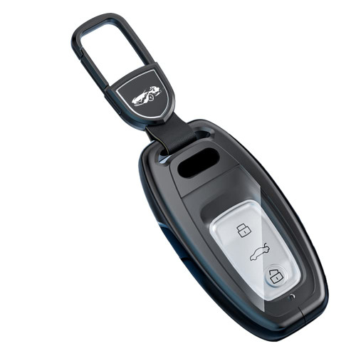 ontto Fit for Audi Key Fob Housing Keyless Entry Remote Car Key Protector with Keychain Fit for Audi R8 Q5 Q7 S3 S4 S5 S6 S7 S8 SQ5 RS5 RS7 A4 A5 A6 A7 A8 Black