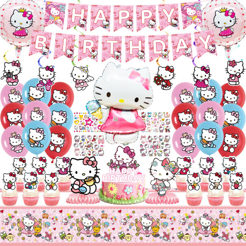 Kitty Birthday Decorations Kawaii Kitty Party Supplies Include Happy Birthday Banners, Tablecloth, Cake Topper, Honeycombs, Tattoo Stickers, Hanging Swirls, Cupcake Toppers, Foil Balloon, Cute Cat Party Decorations for Girls Party Favors Kitty Birthday Decorations Kawaii Kitty Party Supplies Include Happy Birthday Banners, Tablecloth, Cake Topper, Honeycombs, Tattoo Stickers, Hanging Swirls, Cupcake Toppers, Foil Balloon, Cute Cat Party Decorations for Girls Party Favors