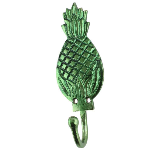 Indian Shelf Coat and Key Rack Wall Mounted | Green Coat Hooks Wall Mounted | Iron Wall Mount Coat Hanger | Pineapple Single Wall Hooks for Coats | Towel Wall Hooks [12.70 cm]