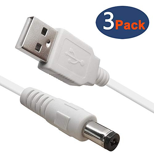 USB to 5v DC Cable, 5.5 x 2.1mm DC to USB Adapter Power Plug Connector Cable,USB to 5v Power Cable USB A Male to DC Power Cable Cord 3 Pack 4ft
