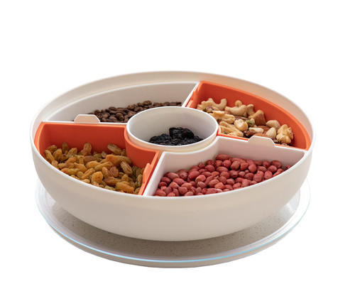 XKXKKE Divided Serving Dishes with Lid,Serving Bowls,Multifunctional Party Snack Tray for Fruits,Nuts,Candies,Crackers,Veggies White