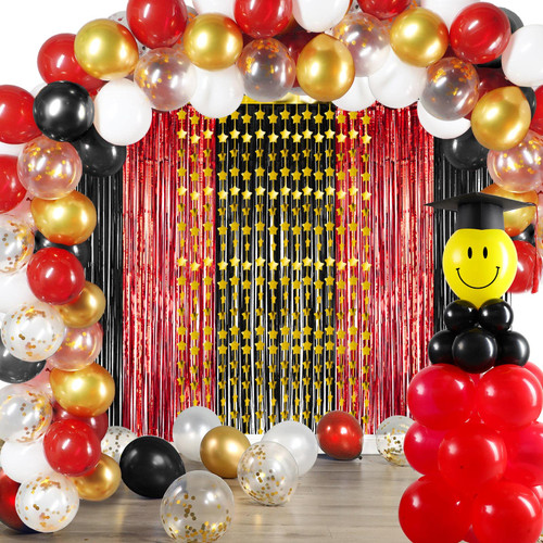 Happy Graduation Party Decorations Graduation Smile Face Balloons Decoration 2023 Congrats Grad Decoration with Fringe Curtains Class of 2023 Party Decor for Outdoor Indoor Grad Party Supplies (Red) Happy Graduation Party Decorations Graduation Smile Face Balloons Decoration 2023 Congrats Grad Decoration with Fringe Curtains Class of 2023 Party Decor for Outdoor Indoor Grad Party Supplies (Red)