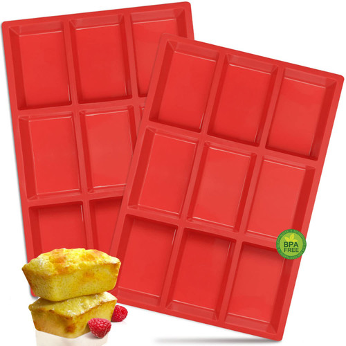 Walfos Silicone Mini Loaf Pans, Non-Stick Mini Bread Pans, 9 Cavities Silicone Bread Baking Mold, Perfect for Mini Loaf, Cake, Bread and Meatloaf, Food Grade & BPA Free, Set of 2 Walfos Silicone Mini Loaf Pans, Non-Stick Mini Bread Pans, 9 Cavities Silicone Bread Baking Mold, Perfect for Mini Loaf, Cake, Bread and Meatloaf, Food Grade & BPA Free, Set of 2