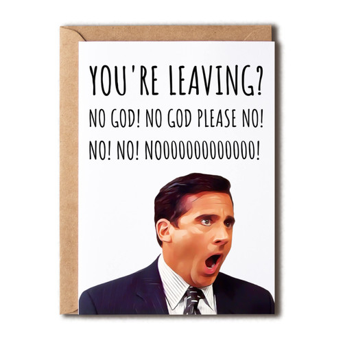 OystersPearl You're Leaving - The Office Retirement Card - Going Away Farewell Card - Funny Michael Scott Leaving Card